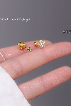 High-End Floral Screw Fastening Stud Earrings - Unique Niche Design Accessories for Girls - Trendy 2025 Fashion