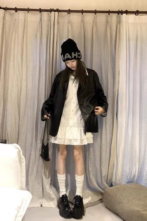 High-End French-Style Black Shirt Dress for Women, Loose Fit Spring Dress with Short Skirt, Chic Designer Look