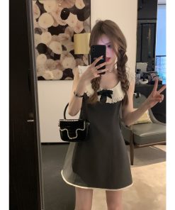 High-End French-Style Sleeveless Dress for Women, Waist-Defined Summer Short Skirt for Petite Princesses, Chic & Elegant