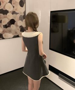 High-End French-Style Sleeveless Dress for Women, Waist-Defined Summer Short Skirt for Petite Princesses, Chic & Elegant