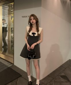 High-End French-Style Sleeveless Dress for Women, Waist-Defined Summer Short Skirt for Petite Princesses, Chic & Elegant