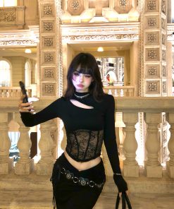 High-End French Style Women's Lace Slim-Fit Top & Bodycon Fishtail Skirt Set for Spring/Summer Fashion