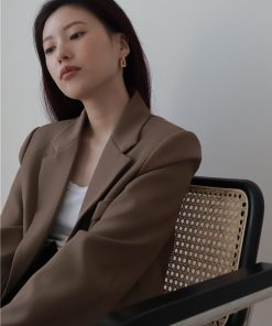 High-End Geometric Irregular Gold-Plated Earrings for Women - Retro European and American Niche Design, Lava-Inspired Style