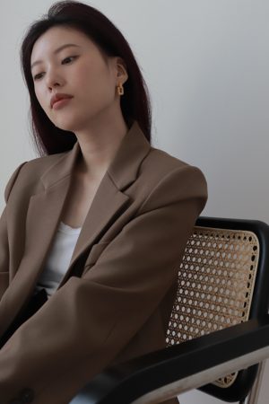 High-End Geometric Irregular Gold-Plated Earrings for Women - Retro European and American Niche Design, Lava-Inspired Style