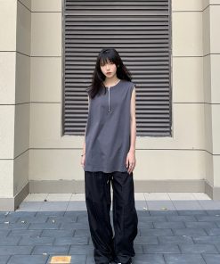 High-End Half-Zip Vest for Men and Women - Trendy Sleeveless T-Shirt Tank Top, European American Style, Summer Outerwear, High Street Fashion