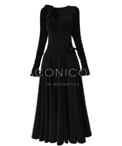 High-End Handmade Three-Dimensional Floral French Style Long Gown for Annual Meetings - Elegant Twilight Realm Dress