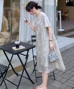 High-End Heavy Embroidery Camisole Dress Two-Piece Set for Petite Figures, 2025 Trendy Age-Reducing Outfit