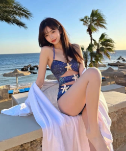 High-End Hollow Sexy Two-Piece Swimsuit Set for Vacation, Beach, Hot Spring - Trendy Swimwear for Summer Getaways