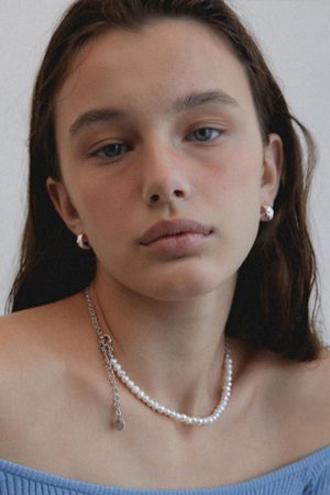 High-End Korean Fashion Natural Pearl Beaded Broken Silver Splicing Clavicle Necklace - Versatile European & American Style