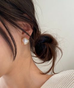 High-End Korean Pearl Large Clip-On Earrings for Women, Elegant Influencer-Style Luxury Ear Studs