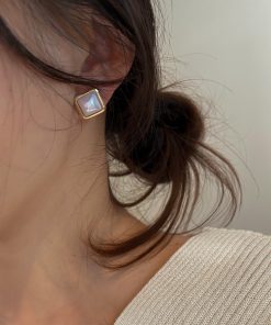 High-End Korean Pearl Large Clip-On Earrings for Women, Elegant Influencer-Style Luxury Ear Studs