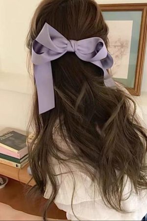 High-End Korean Style Black Large Wave Circle Hair Tie with Bow Spring Clip for Effortless Chic Hairstyling
