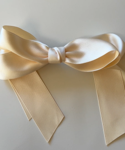 High-End Korean Style Black Large Wave Circle Hair Tie with Bow Spring Clip for Effortless Chic Hairstyling