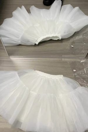 High-End Light Luxury Purple Fairy Birthday Dress Set - Strapless Tulle Cardigan with Puff Skirt for a Dreamy Look