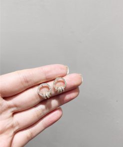 High-End Light Luxury S925 Silver Geometric Circle Drop Earrings with Micro-Inlaid Diamonds, Simple Elegant Accessories