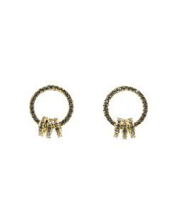 High-End Light Luxury S925 Silver Geometric Circle Drop Earrings with Micro-Inlaid Diamonds, Simple Elegant Accessories