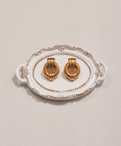 High-End Light Luxury Titanium Steel Ear Hoops - Versatile Plain Studs for European and American Commuter Style