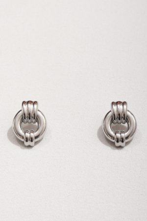 High-End Light Luxury Titanium Steel Ear Hoops - Versatile Plain Studs for European and American Commuter Style