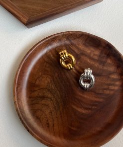 High-End Light Luxury Titanium Steel Ear Hoops - Versatile Plain Studs for European and American Commuter Style