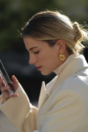 High-End Light Luxury Titanium Steel Ear Hoops - Versatile Plain Studs for European and American Commuter Style