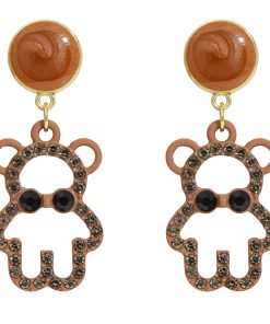 High-End Little Bear Earrings, Autumn Winter Korean Style, Sweet Full Diamond Design, Niche Gentle Ear Accessories