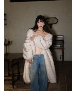 High-End Loose Fit Eco-Friendly Faux Fur Coat for Women - Thick Plush Winter Overcoat