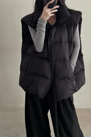 High-End Loose White Duck Down Vest Jacket for Women - European Style Unisex Gilet, Perfect for Fall/Winter Fashion