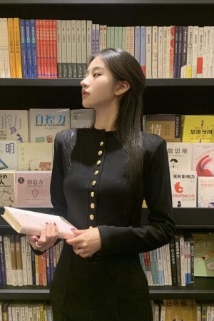 High-End Metal Buckle Silhouette Coat & Slim Knit Cardigan Set - Long Sleeve Sweater & Luxury Suit Pants for Autumn Winter Style