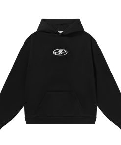 High-End Metal Foil Silver Printed Casual Hoodie - Loose Fit American Street Style Fashion