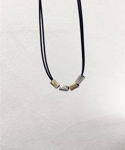 High-End Minimalist Black Rope Necklace - Versatile Mixed Striped Three-Dimensional Layered Clavicle Chain Accessory