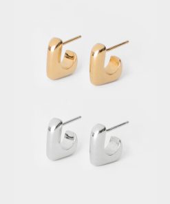 High-End Minimalist Retro Square Glossy Stud Earrings - Fashionable Mini Design for a Chic Look