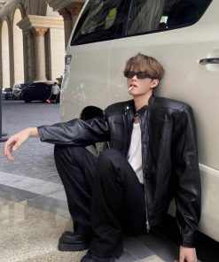 High-End Motorcycle Jacket for Men & Women - Structural Design, Short Padded Shoulders, American Street Style, Spring & Autumn Fashion