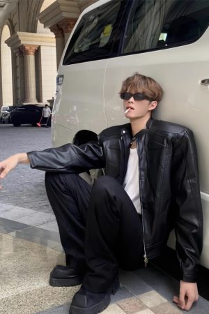 High-End Motorcycle Jacket for Men & Women - Structural Design, Short Padded Shoulders, American Street Style, Spring & Autumn Fashion