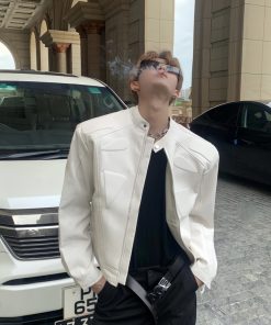 High-End Motorcycle Jacket for Men & Women - Structural Design, Short Padded Shoulders, American Street Style, Spring & Autumn Fashion