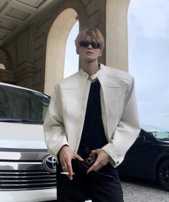 High-End Motorcycle Jacket for Men & Women - Structural Design, Short Padded Shoulders, American Street Style, Spring & Autumn Fashion