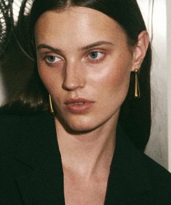 High-End Nordic Minimalist Long Drop Bead Earrings - Stylish French Glossy Personality Jewelry