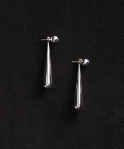 High-End Nordic Minimalist Long Drop Bead Earrings - Stylish French Glossy Personality Jewelry