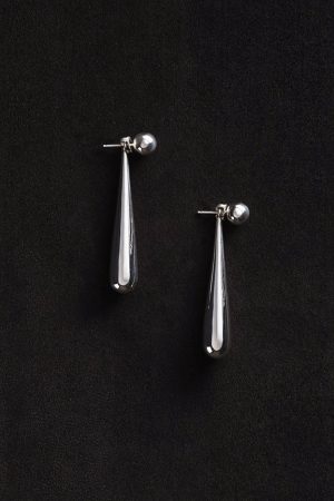 High-End Nordic Minimalist Long Drop Bead Earrings - Stylish French Glossy Personality Jewelry