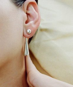 High-End Nordic Minimalist Long Drop Bead Earrings - Stylish French Glossy Personality Jewelry