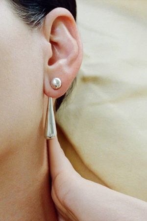 High-End Nordic Minimalist Long Drop Bead Earrings - Stylish French Glossy Personality Jewelry