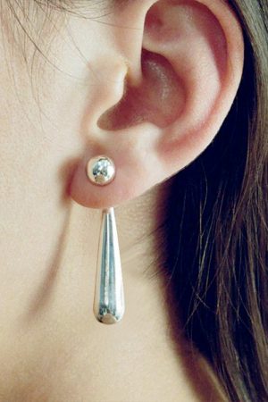 High-End Nordic Minimalist Long Drop Bead Earrings - Stylish French Glossy Personality Jewelry