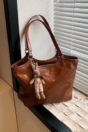 High-End Oil Wax Leather Tote Bag for Women - Large Capacity Shoulder Bag for Spring/Summer 2025, Ideal for Students and Commuting