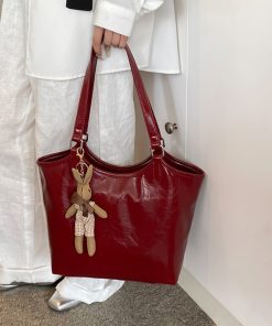 High-End Oil Wax Leather Tote Bag for Women - Large Capacity Shoulder Bag for Spring/Summer 2025, Ideal for Students and Commuting