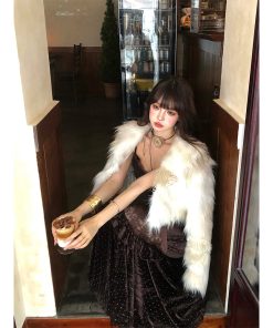 High-End One-Shoulder Sling Dress with French Lace and Leopard Print - Autumn Winter Women's Fashion