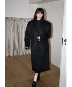 High-End Oversized Wool Double-Faced Coat for Women - Long Luxury Outerwear, Perfect for Winter Fashion