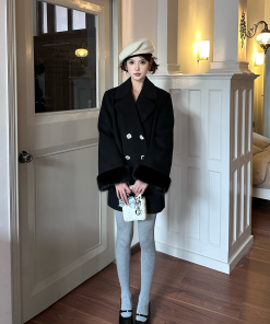 High-End Plush Skirt Two-Piece Set with Cape Coat in Adventure Design - Tycoon Heiress Style