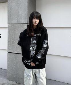 High-End Portrait Print Hoodie for Men and Women, Loose-Fit American Style Sweatshirt, Heavyweight High Street Fashion