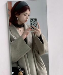 High-End Pumpkin Cape-Style Double-Sided Wool Cardigan for Women - Loose Fit Alpaca Blend Australian Wool Coat