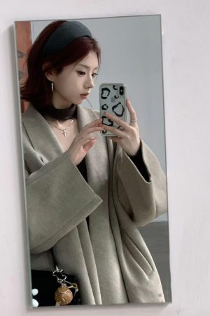High-End Pumpkin Cape-Style Double-Sided Wool Cardigan for Women - Loose Fit Alpaca Blend Australian Wool Coat
