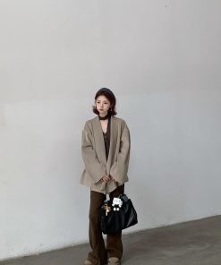 High-End Pumpkin Cape-Style Double-Sided Wool Cardigan for Women - Loose Fit Alpaca Blend Australian Wool Coat